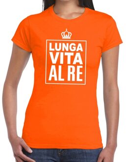 Bellatio Decorations Oranje Lunga vita al Re Italiaans t-shirt dames