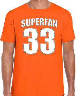 Bellatio Decorations Oranje Max shirt / kleding Superfan nummer 33 voor heren 2XL - Feestshirts