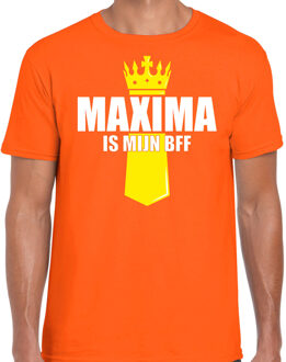 Bellatio Decorations Oranje Maxima is mijn BFF shirt met kroontje - Koningsdag t-shirt voor heren 2XL - Feestshirts