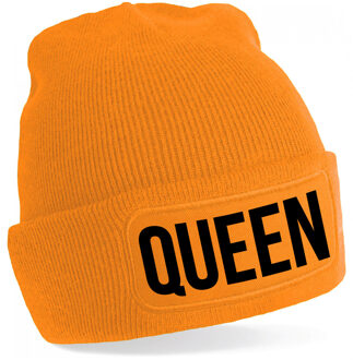 Bellatio Decorations Oranje muts Queen - Koningsdag - EK/WK voetbal - one size - Verkleedhoofddeksels