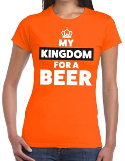 Bellatio Decorations Oranje My kingdom for a beer shirt dames - Oranje Koningsdag/ Holland supporter kleding M
