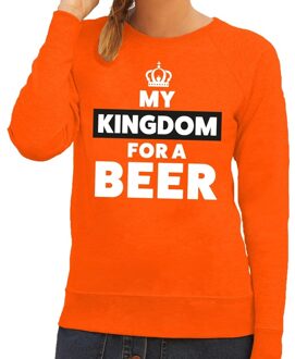 Bellatio Decorations Oranje My Kingdom for a beer sweater - Trui voor dames - Koningsdag kleding 2XL