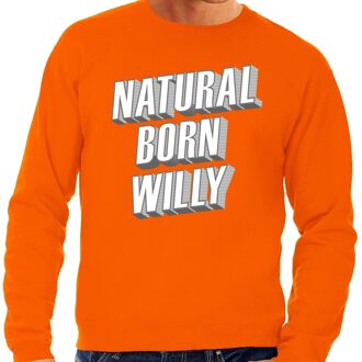 Bellatio Decorations Oranje Natural born Willy sweater - Trui voor heren - Koningsdag kleding 2XL