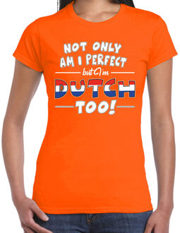 Bellatio Decorations Oranje Not only perfect Dutch / Holland t-shirt voor dames