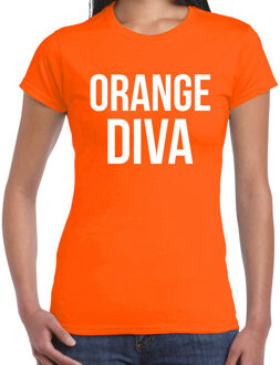 Bellatio Decorations Oranje orange diva shirt - Koningsdag t-shirt voor dames 2XL - Feestshirts