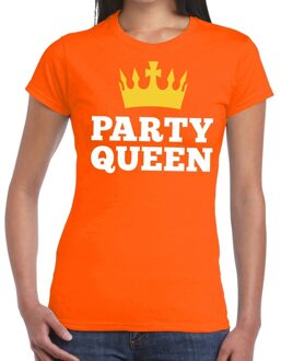 Bellatio Decorations Oranje Party Queen t-shirt voor dames