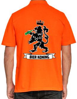 Bellatio Decorations Oranje poloshirt Bier koning voor heren - Koningsdag