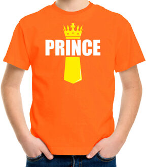 Bellatio Decorations Oranje Prince shirt met kroontje - Koningsdag t-shirt voor kinderen L (146-152) - Feestshirts