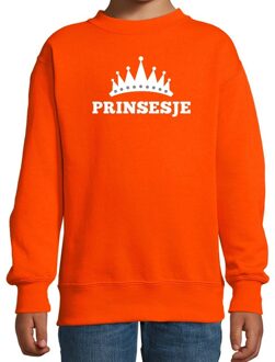 Bellatio Decorations Oranje Prinsesje met kroon sweater meisjes