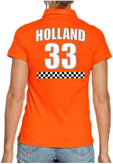 Bellatio Decorations Oranje race poloshirt met nummer 33 - Holland / Nederland fan shirt voor dames