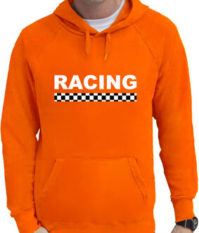 Bellatio Decorations Oranje Racing supporter / race fan hoodie voor heren
