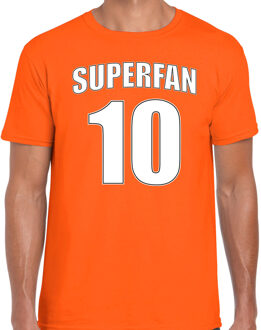 Bellatio Decorations Oranje shirt / kleding Superfan nummer 10 voor EK/ WK voor heren M - Feestshirts