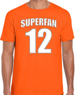 Bellatio Decorations Oranje shirt / kleding Superfan nummer 12 voor EK/ WK voor heren XL - Feestshirts