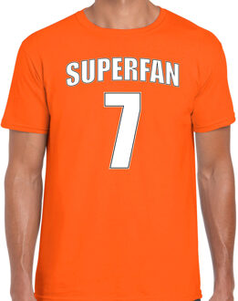 Bellatio Decorations Oranje shirt / kleding Superfan nummer 7 voor EK/ WK voor heren XL - Feestshirts