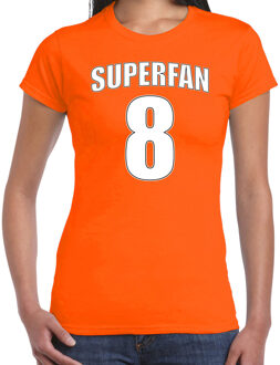 Bellatio Decorations Oranje shirt / kleding Superfan nummer 8 voor EK/ WK voor dames S - Feestshirts