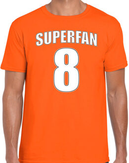 Bellatio Decorations Oranje shirt / kleding Superfan nummer 8 voor EK/ WK voor heren 2XL - Feestshirts