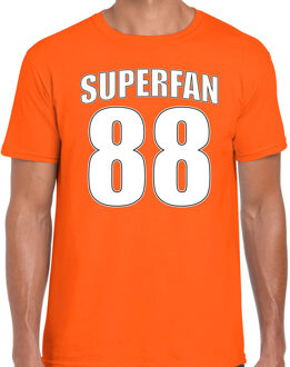 Bellatio Decorations Oranje shirt / kleding Superfan nummer 88 voor EK/ WK voor heren S - Feestshirts