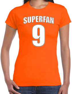 Bellatio Decorations Oranje shirt / kleding Superfan nummer 9 voor EK/ WK voor dames S - Feestshirts