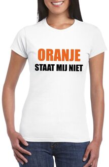 Bellatio Decorations Oranje staat mij niet t-shirt wit dames XS - Feestshirts Zwart