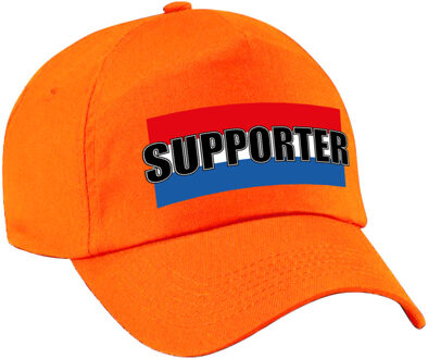 Bellatio Decorations Oranje supporter pet / cap met Nederlandse vlag - EK / WK voor volwassenen