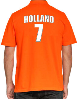 Bellatio Decorations Oranje supporter poloshirt met rugnummer 7 - Holland / Nederland fan shirt voor heren