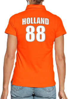Bellatio Decorations Oranje supporter poloshirt met rugnummer 88 - Holland / Nederland fan shirt voor dames