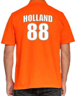 Bellatio Decorations Oranje supporter poloshirt - rugnummer 88 - Holland / Nederland fan shirt / kleding voor heren L