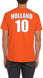 Bellatio Decorations Oranje supporter t-shirt met rugnummer 10 - Holland / Nederland fan shirt voor heren