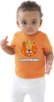 Bellatio Decorations Oranje supporter T-shirt voor baby/peuters - kampioenen - oranje - EK/WK voetbal supporter - Nederla 54/60 (0-3 maanden)