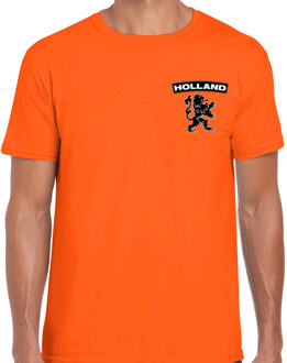 Bellatio Decorations Oranje supporter t-shirt voor heren - Holland zwarte leeuw op borst - Nederland supporter - EK/ WK shirt / outfit XL