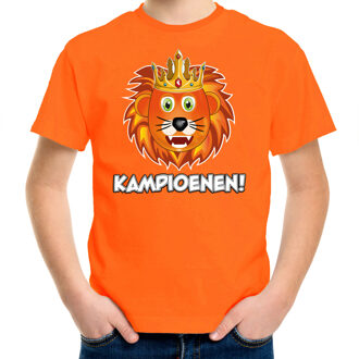 Bellatio Decorations Oranje supporter T-shirt voor jongens - kampioenen - oranje - EK/WK voetbal - Nederland L (146-152)