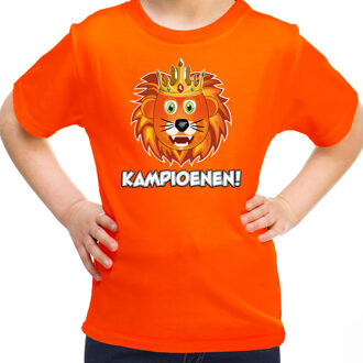 Bellatio Decorations Oranje supporter T-shirt voor meisjes - kampioenen - oranje - EK/WK voetbal - Nederland L (146-152)