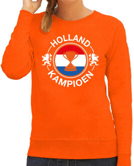 Bellatio Decorations Oranje sweater / trui Holland / Nederland supporter Holland kampioen met beker EK/ WK voor dames