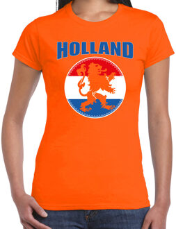 Bellatio Decorations Oranje t-shirt Holland met oranje leeuw voor dames - Holland / Nederland supporter shirt EK/ WK