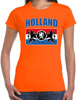 Bellatio Decorations Oranje t-shirt Holland / Nederland supporter Holland met een Nederlands wapen EK/ WK voor dames