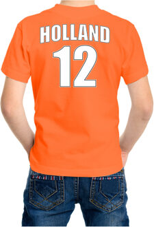 Bellatio Decorations Oranje t-shirt met rugnummer 12 - Holland / Nederland fan shirt voor kinderen