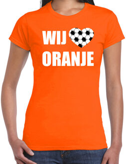 Bellatio Decorations Oranje t-shirt wij houden van oranje voor dames - Holland / Nederland supporter shirt EK/ WK