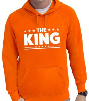 Bellatio Decorations Oranje The King tekst hooded sweater voor heren - Koningsdag 2XL (EU 56) - Feesttruien