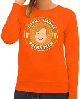 Bellatio Decorations Oranje vereniging Prins Pils sweater / trui oranje dames - Koningsdag kleding 2XL