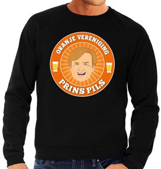 Bellatio Decorations Oranje vereniging Prins Pils sweater zwart heren -  Koningsdag kleding 2XL