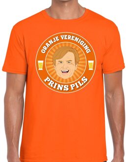 Bellatio Decorations Oranje vereniging Prins Pils t-shirt oranje heren 2XL - Feestshirts