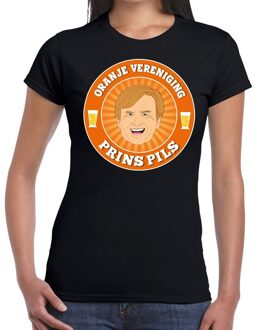 Bellatio Decorations Oranje vereniging Prins Pils t-shirt zwart dames L - Feestshirts