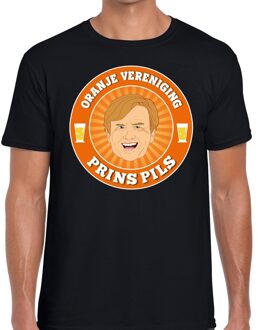 Bellatio Decorations Oranje vereniging Prins Pils t-shirt zwart heren 2XL - Feestshirts