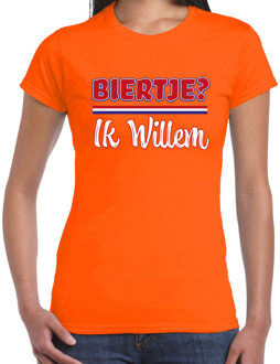 Bellatio Decorations Oranje verkleed t-shirt Koningsdag - biertje Ik Willem - dames 2XL - Feestshirts