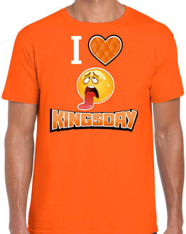 Bellatio Decorations Oranje verkleed t-shirt Koningsdag - I love kingsday - heren 2XL - Feestshirts