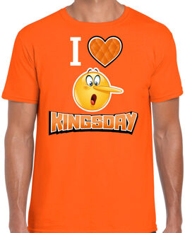 Bellatio Decorations Oranje verkleed t-shirt Koningsdag - I love kingsday - heren 2XL - Feestshirts