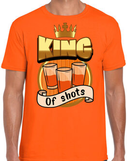 Bellatio Decorations Oranje verkleed t-shirt Koningsdag - king of shots - heren 2XL - Feestshirts