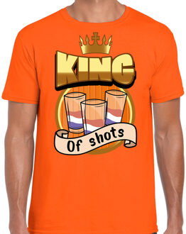 Bellatio Decorations Oranje verkleed t-shirt Koningsdag - king of shots - heren 2XL - Feestshirts