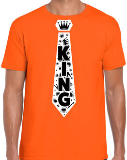 Bellatio Decorations Oranje verkleed t-shirt Koningsdag - king stropdas - heren 2XL - Feestshirts