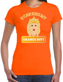 Bellatio Decorations Oranje verkleed t-shirt Koningsdag - kiss my orange butt - Maxima M - Feestshirts